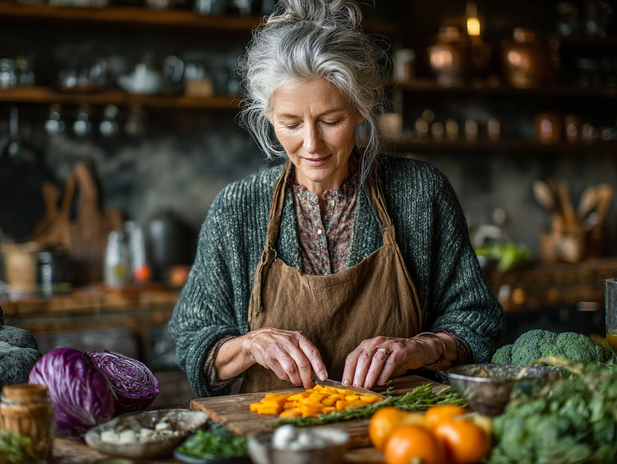 Щастлива възрастна двойка готви заедно